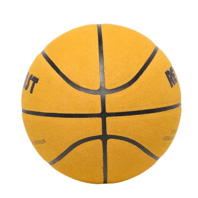 China Basketball Playing Wholesale Custom Logo Super Fiber PU Leather Basketball Ball Training Match Street Yellow Basketball Indoor Outdoor Size 7 for sale