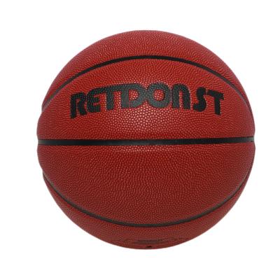 China Basketball Playing Reidonst Wholesale Custom Logo Soft PU Leather Basketball Ball Training Match Street Brown Basketball Indoor Outdoor Size 7 for sale