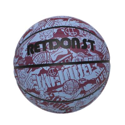 China Basketball Playing Indoor Outdoor Soft PU Leather Basketball Ball Training Match Street 3D Print Basketball Wholesale Custom Logo Size 7 for sale