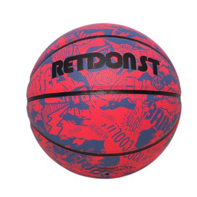 China Basketball Playing Training Match Street 3D Print Basketball Wholesale Custom Logo Soft PU Leather Basketball Ball Indoor Outdoor Size 7 for sale