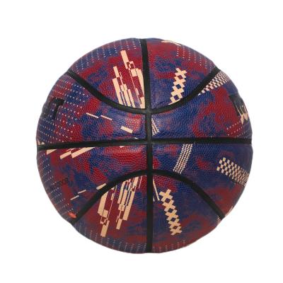 China Basketball Playing Reidonst Wholesale Customized Logo PU Leather Multi Color Game Basketball Indoor Outdoor Offical Size 7 5 6 for sale