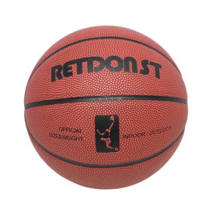 China Basketball Playing Wholesale Custom Logo PU Leather Basketball Ball Training Match Street Brown Basketball Indoor Outdoor Size 7 for sale