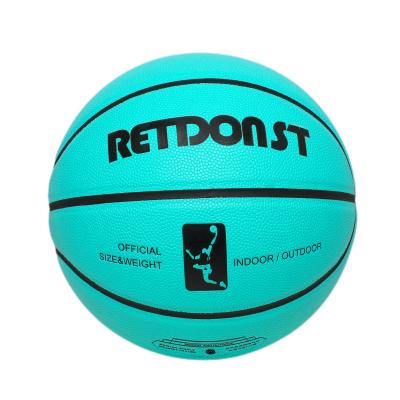 China Basketball Playing Wholesale Custom Logo PU Leather Basketball Ball Training Match Street Blue Basketball Outdoor Indoor Size 7 for sale