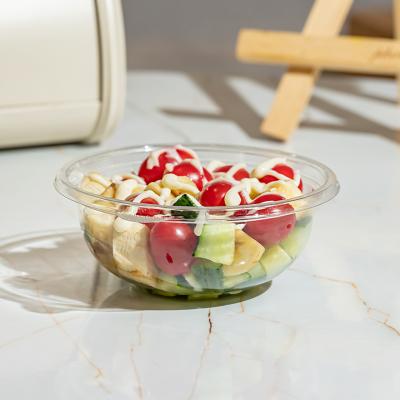 China Disposable Food Salad Bowl With Customized Printing Clear Pet Food Container Package for sale