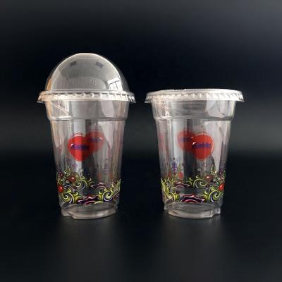 China 9oz Single Wall Cold Drink Custom Printed Disposable Plastic Pet Cup for sale