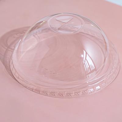 China High Quality Single Wall Disposable PET Dome Lid 92mm For Plastic Cups for sale