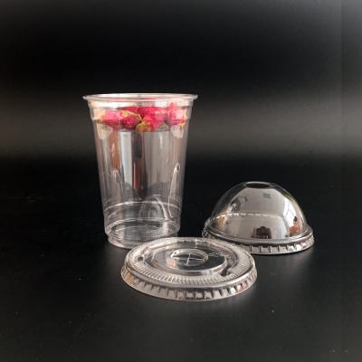 China 100% eco-friendly disposable plastic juice cups with inner sanck cup for sale