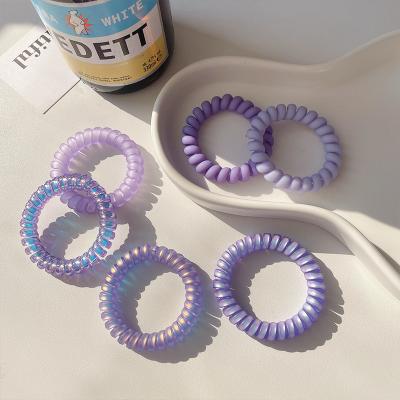 China 2022 vintage spring first temperament bracelet elastic band purple blue female hair accessories mermaid telephone line blue hair ring for sale