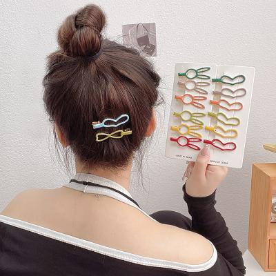 China Hair Pin Cute Japanese and Korean hollow oil candy color clip drop macaron clip platypus students sweet hairpin girl hairpin for sale