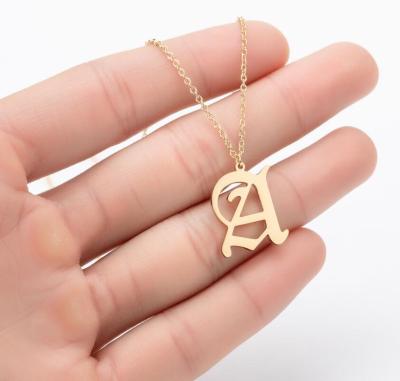 China Europe and America Fashion Jewelry Initial Restriction Ovalchain Customized Name English Font 26 Letter Old Letter Capitalized Necklace For Women Men for sale