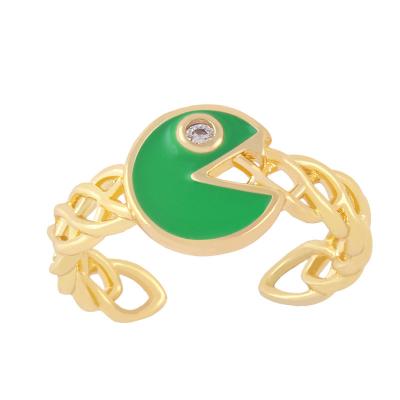 China Creative vintage gold jewelry personality ring cartoon enamel simple INS ring female soft fun beautiful tide for sale