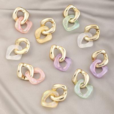 China Office/career fashion jewelry personality acrylic contrast chain earrings creative pungent earrings for women for sale