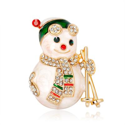 China New Fashion Cartoon Christmas Snowman Brooch Christmas Gifts Zinc Alloy Brooch for sale