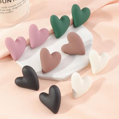 China Hyperbole Girl Temperament Love Personality Fashion Sweet Candy Color Painted Earrings for sale