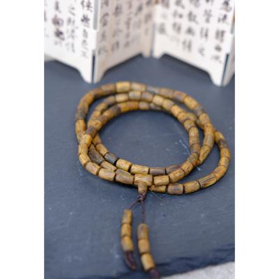 China Hainan Green Qinan Agarwood Tube Bead Bracelet for sale