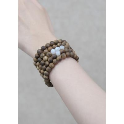 Κίνα 108 Round Beads Blessing Agarwood Bracelet With Jade Matching προς πώληση