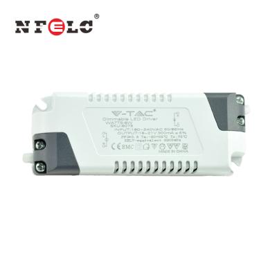 China Lighting 6W/7W/8W 110V/220V 300ma EMC Commercial Lighting Switch Mode Triac Dimmable LED Power Supply Constant Current Home Driver for sale