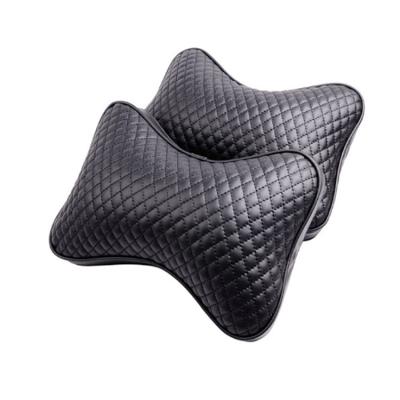 China Anti-Apnea Good Quality Memory Foam Headrest Neck Support Car Dog Bone Shaped Soft Fabric Travel Car Neck Rest Pillow for sale