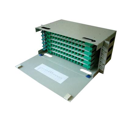 China FTTH FTTB FTTX Left Frame 19-24 1u f Optical Patch ODF Network OEM Machine 8 port 24 port distribution odf fiber optic rackmount odf splice tray for sale