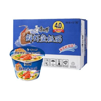 China 3 Minutes OEM Shrimp Fresh Fish Pan Noodles Chinese Ramen Halal Natural Instant Noodles for sale