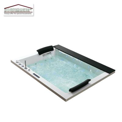 China Embedded Luxury Hot Tub Drop In Whirlpool Bubble Massage Bathtub With Waterfall for sale