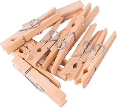 China Eco-friendly 100 pieces of bamboo pegs the perfect wood for craft and laundry 100% wood clothespins for sale