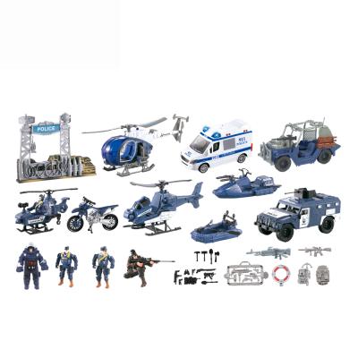 China 20pcs City Rescue Team Series Police Gear And Weapons Military Vehicles Set Toy 78*11.4*54cm for sale