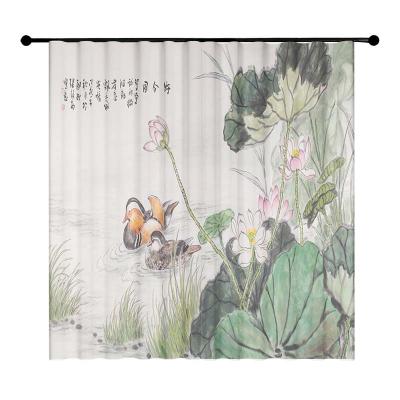 China Have Drape New Design Custom 3d Floral Digital Printing Cheap Curtain For Living Room for sale