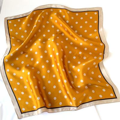 China 50*50cm High Quality Digital Printing Personalized Luxury Fashion Square Scarf Soybean Logo 100% Silk Pattern For Women for sale