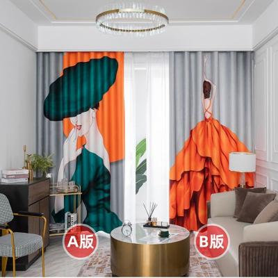 China Skylight Drapes Luxury Wholesale Design 3D Water Blackout Animal Digital Printed Blind Window Curtain for sale