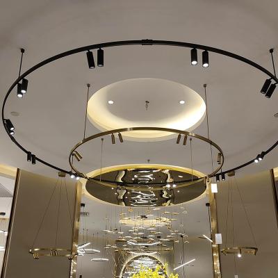 China Nordic Round Staircase Chandelier Dining Room Moderno Lampada Brass DA Soffitt Chandelier for sale