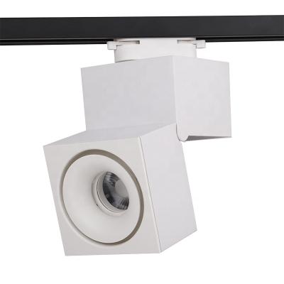 China Nordic Modern Design Track Light Only White Color 9w Square Led Track Spotlight With Lens for sale