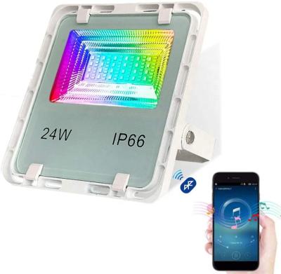 China Outdoor Waterproof Garden Tuya Wifi Control Smart SMD Remote Wireless Color Led RGB Flood Light For Garden for sale