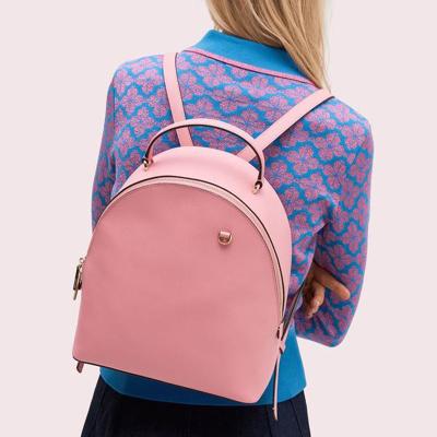 China Waterproof custom logo high quality pink luxury women backpack bag leather ladies backpack bag for sale