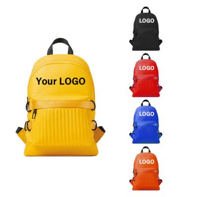 China PORTABLE custom logo luxury premium business  backpack bags leather waterproof school men's yellow backpack for sale