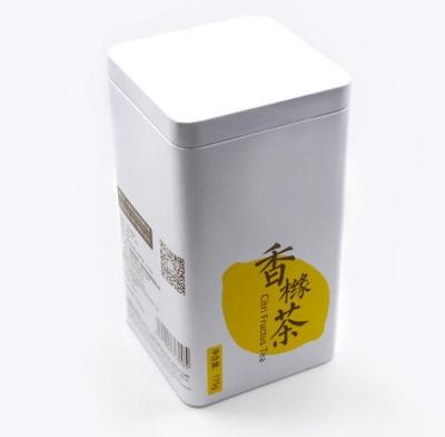 China Large Food Top Metal Customized Design Square Airtight Tin Box Leaf Canister White Tea Can for sale