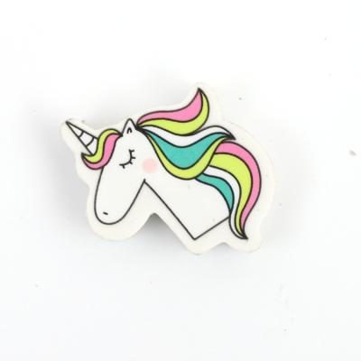 China Unicorn Shape Custom Eraser Shiny Pencil Colorful Promotional Eraser Quality for sale