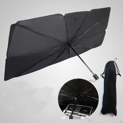 China Most Popular Umbrella Shape Car Sunshade Foldable Umbrella Conveniently Inside Front Windshield Shades for sale