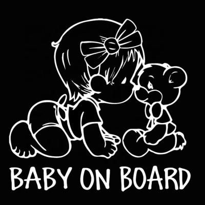 China New car body vinyl girl and bear sale model styling cute decals car stickers car modification stickers for sale