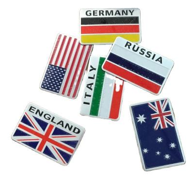 China USA American England Italy France National Flag Eco - Friendly Aluminum Car Stickers for sale