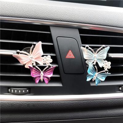 China Eco-Friendly Outlet Clip Air Conditioning Decorative Car Air Vent Clip Charm Interior Bling Rhinestone Cute Car For Women for sale