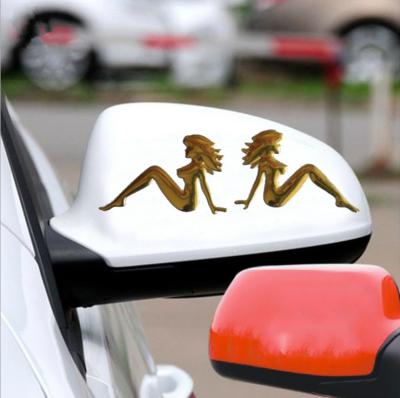 China Eco-friendly PVC 3D Lady Car Stickers And Back To Back Decals For Women for sale