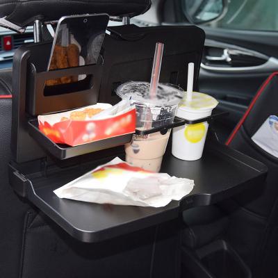 China New Design Durable Travel Tray Food Meal Cup Drink Tray Dining Table Folding Car Seat Holder for sale