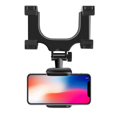 China Universal Car Adjustable Rearview Mirror Mount Mobile Phone Rearview Mirror Car Navigation Bracket Mobile Phone Holder for sale