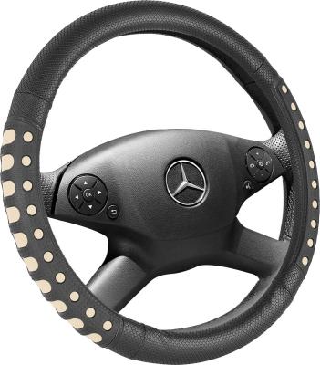 China Factory Black Sports Car Accessories Universal Comfortable Leather Steering Wheel Covers for sale