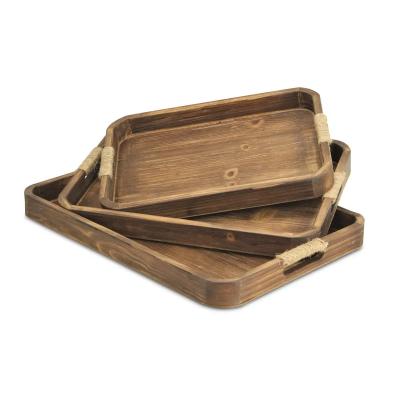 China Africa Wooden Tray wooden serving tray wooden breakfast tray with handle wholesale Manufacturer for sale