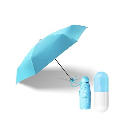 China Wholesale 5 Times Country Printing Portable Custom Cheap Capsule Sunscreen Mini Promotional Gift UV Umbrella for sale