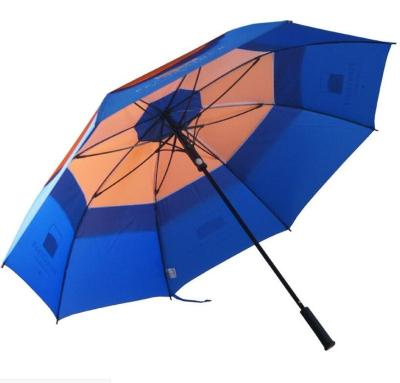 China Contemporary Auto Open Extra Large Double Canopy Vented Windproof Golf Umbrella With Logo Printing for sale