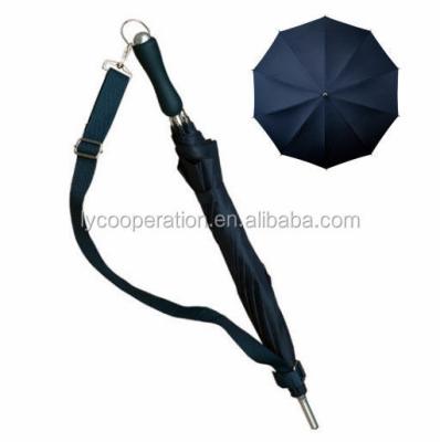 China Lightweight 190T Nylon Fabric Golf Umbrella With Shoulder Strap - Wind Resistant Frame for sale