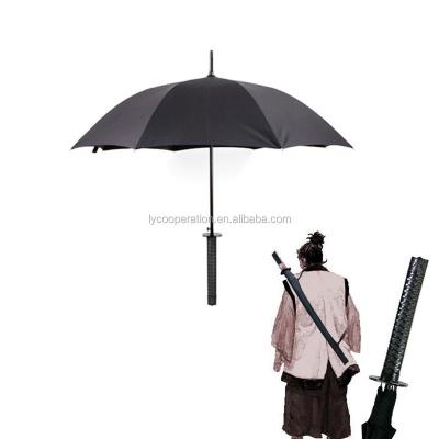 China Polyester Katana Japan Sword Rain Umbrella With Shoulder Strap for sale